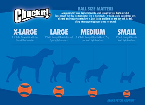 Chuckit! The Whistler Ball Dog Toy, Large (3 Inch Diameter) for Dogs 60-100 lbs, Pack of 1