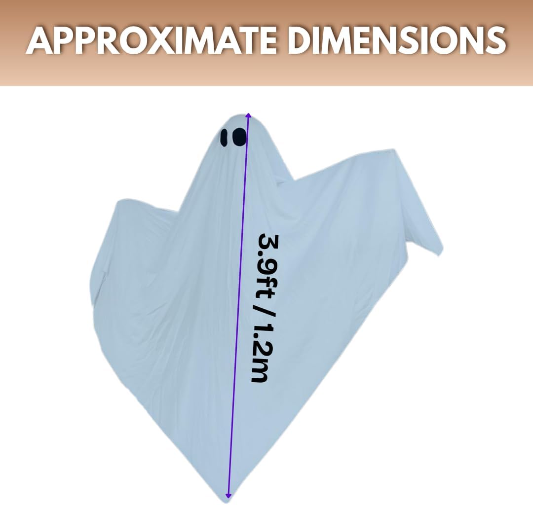 Marco Paul Set of Two EXTRA Large Light up Outdoor Ghost Decorations 4FT 120cm Pre-lit LED Indoor Spooky Halloween Decor Outside Scary Ghosts of Halloween for Garden