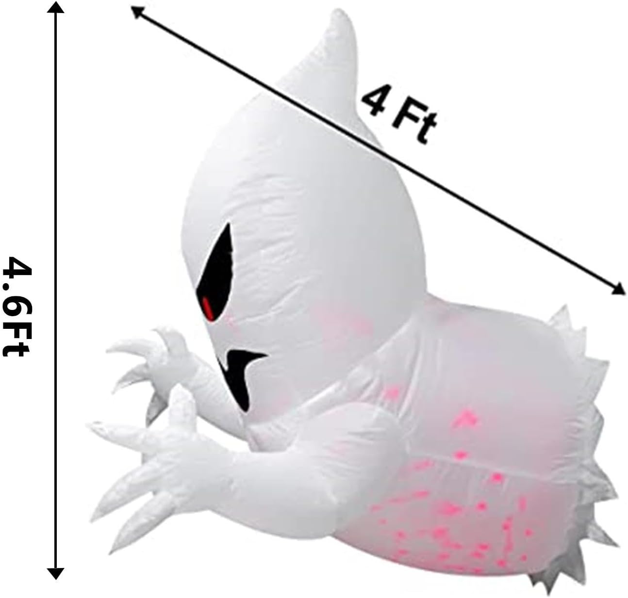 4.5ft Inflatable Scary Flying Ghost - Broke Out From Window - LED Scary Halloween Inflatables - Indoor/Outdoor Decoration