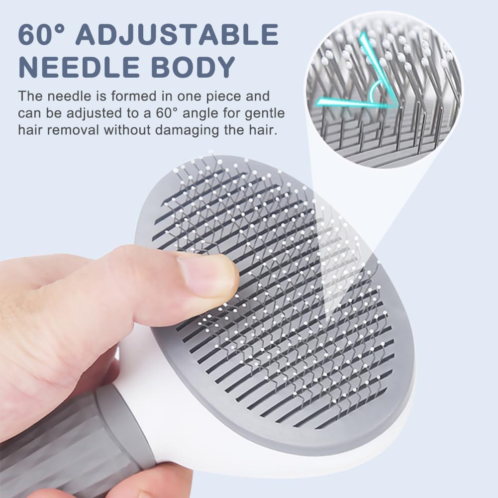 Cat Brush Dog Brush for Shedding, Cat Grooming-Brushes with Release Button, Cats Comb for Kitten Puppy Massage Removes Tangles and Loose Fur, Long or Short Haired Cats