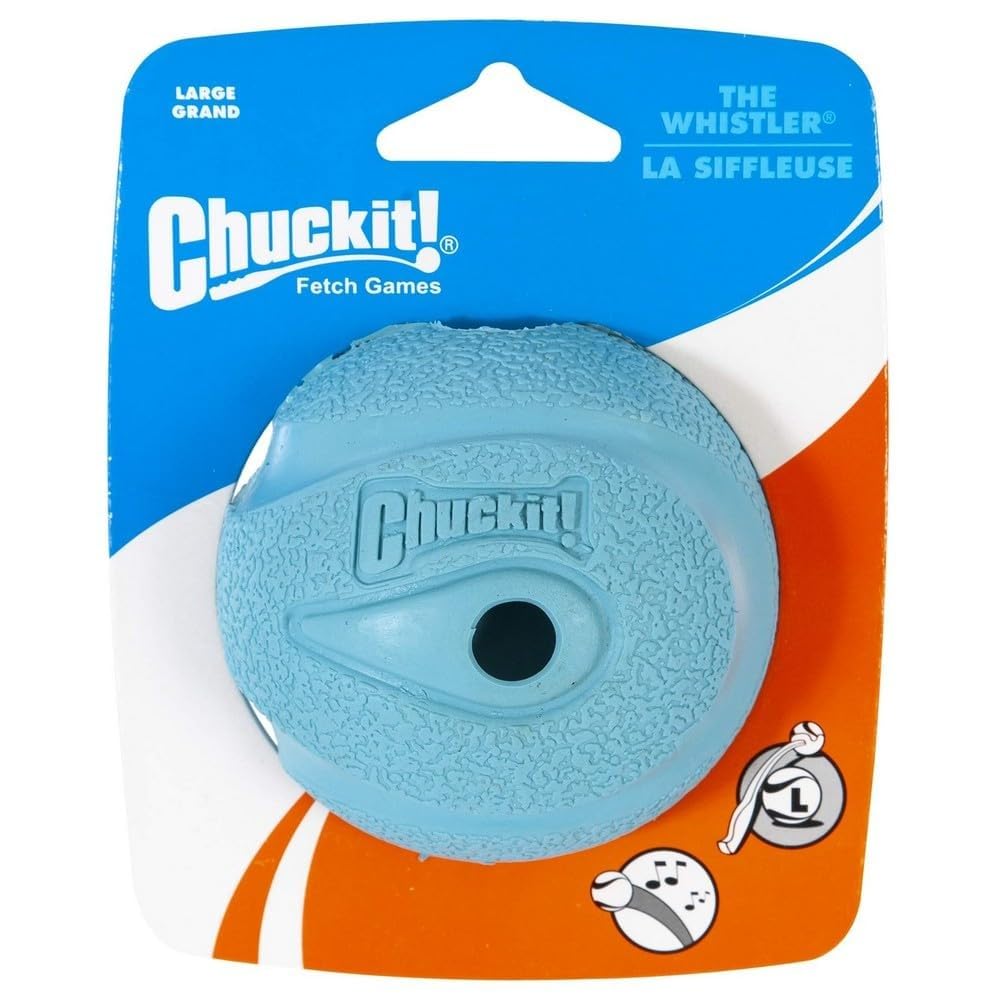 Chuckit! The Whistler Ball Dog Toy, Large (3 Inch Diameter) for Dogs 60-100 lbs, Pack of 1