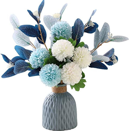 Artificial Flower Arrangement with Vase – Elegant Faux Floral Home Décor