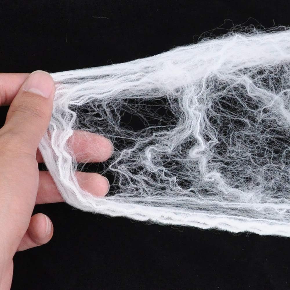 JOYIN 1000 sqft Spider Web Cobwebs, Halloween Outdoor Decorations Fake Super Stretch Cobwebs Halloween Party Decoration for Indoor Outdoor Party Supplies