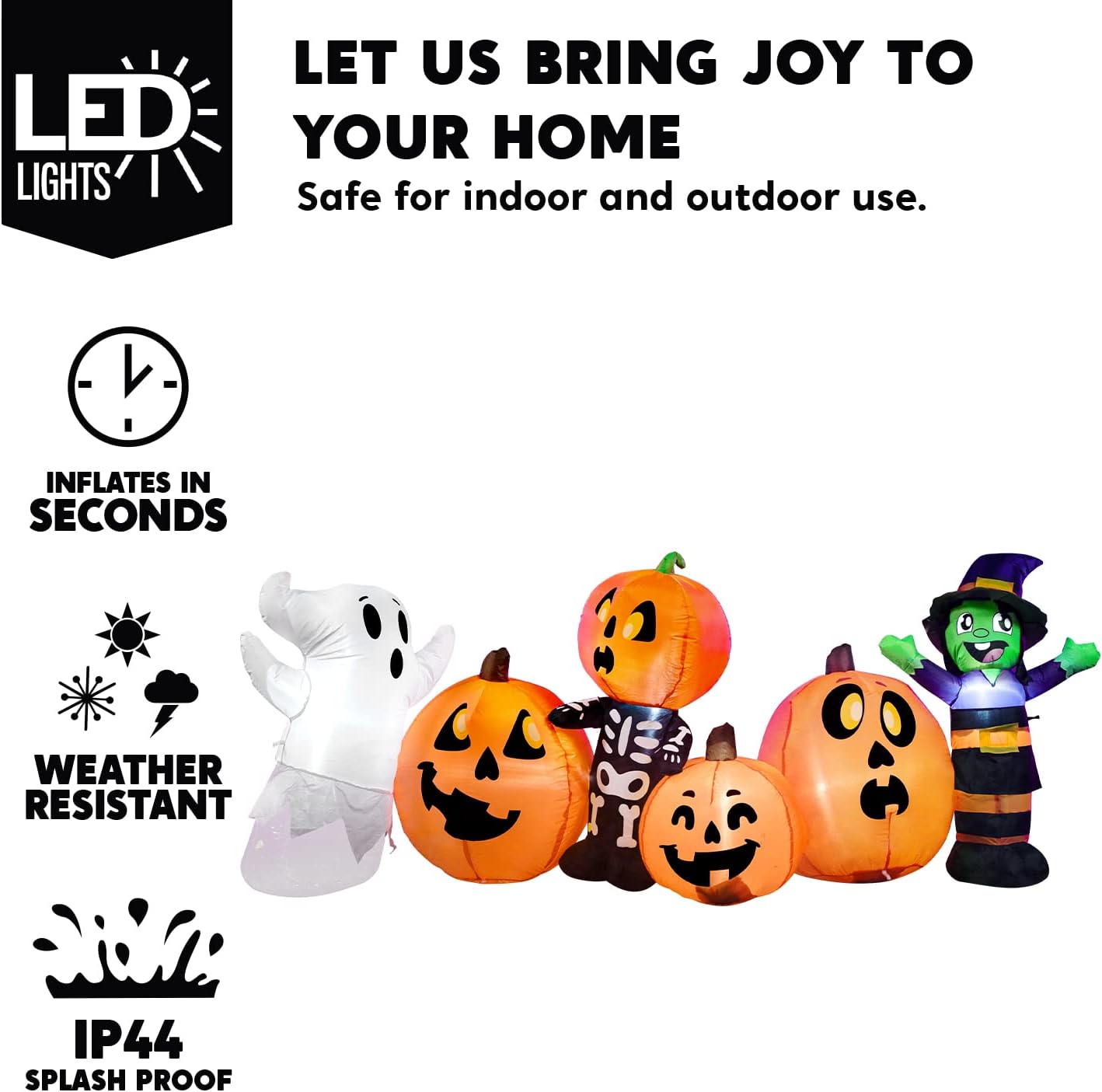 Characters and Pumpkin Patch With Built-in LEDs for Halloween Party Indoor, Outdoor Yard Lawn Garden Decorations