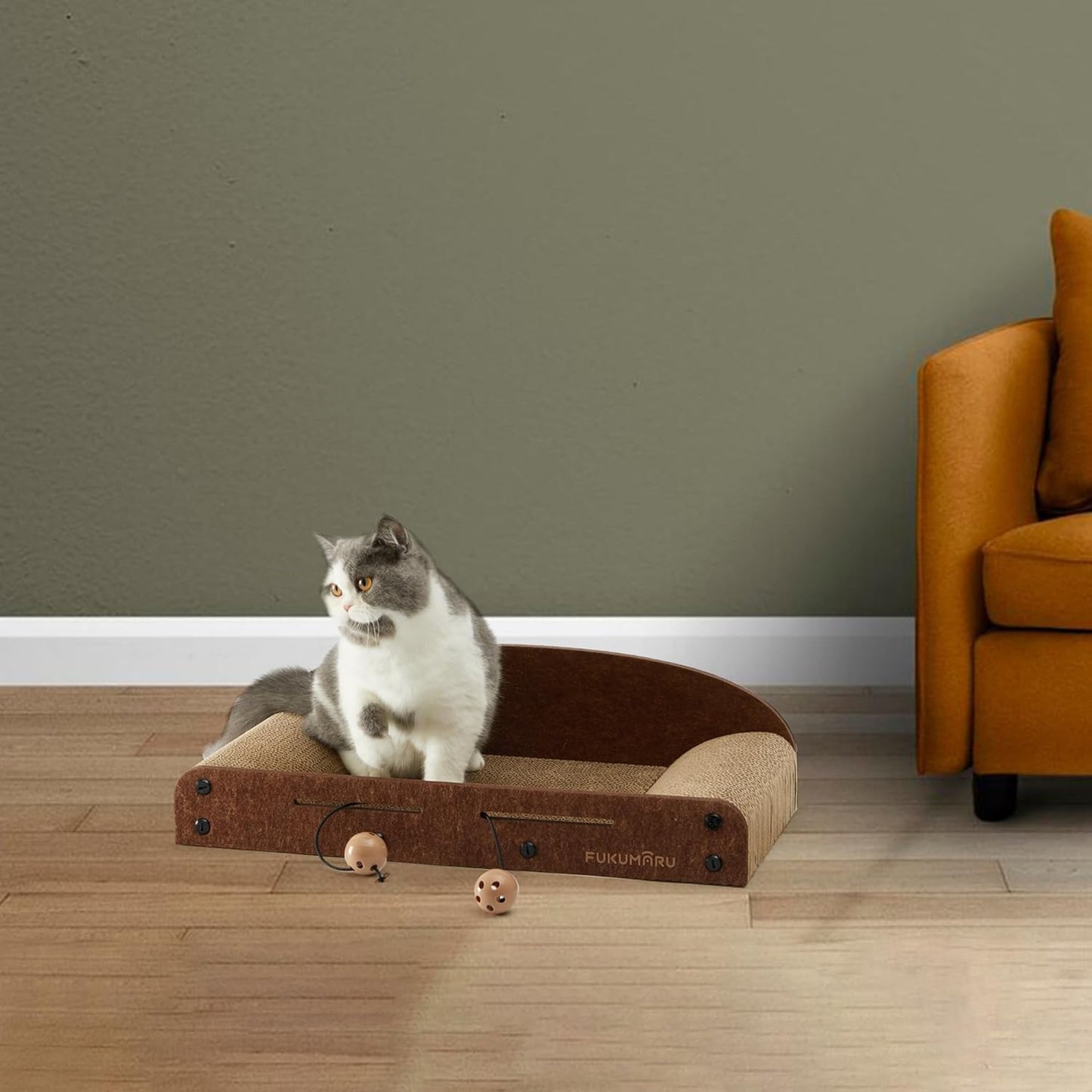 Tieker Oversized Cat Scratching Board & Bed – Durable Cardboard Cat Sofa for Rest & Play