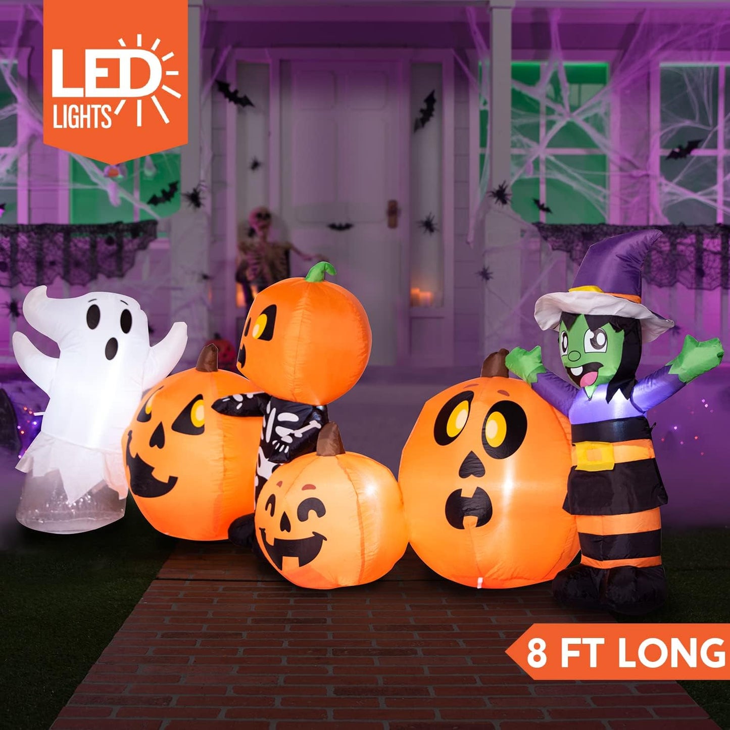 Characters and Pumpkin Patch With Built-in LEDs for Halloween Party Indoor, Outdoor Yard Lawn Garden Decorations