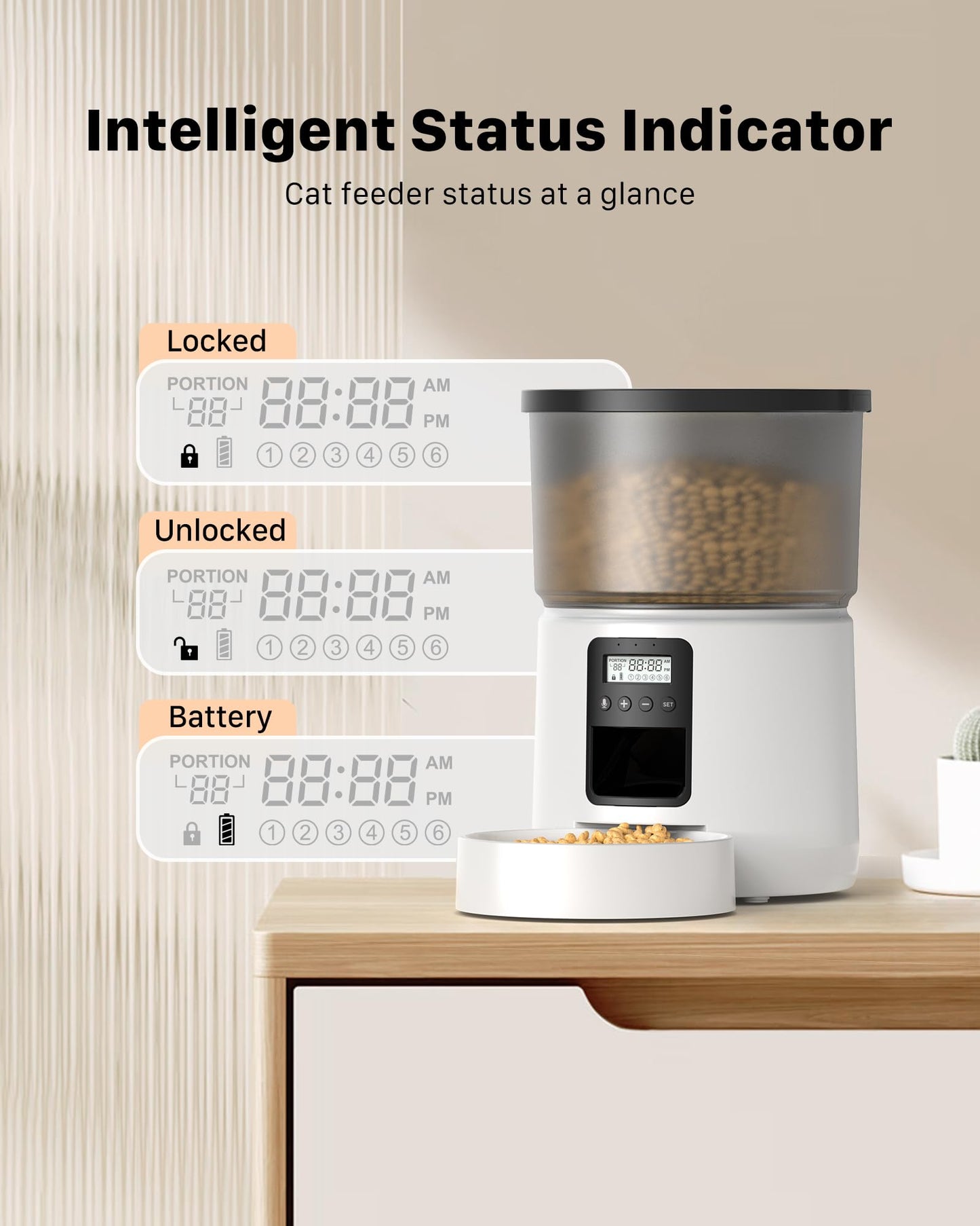 BEMOONY Automatic Cat Feeder β 5L Smart Pet Food Dispenser with Custom Feeding Schedule for Cats & Dogs