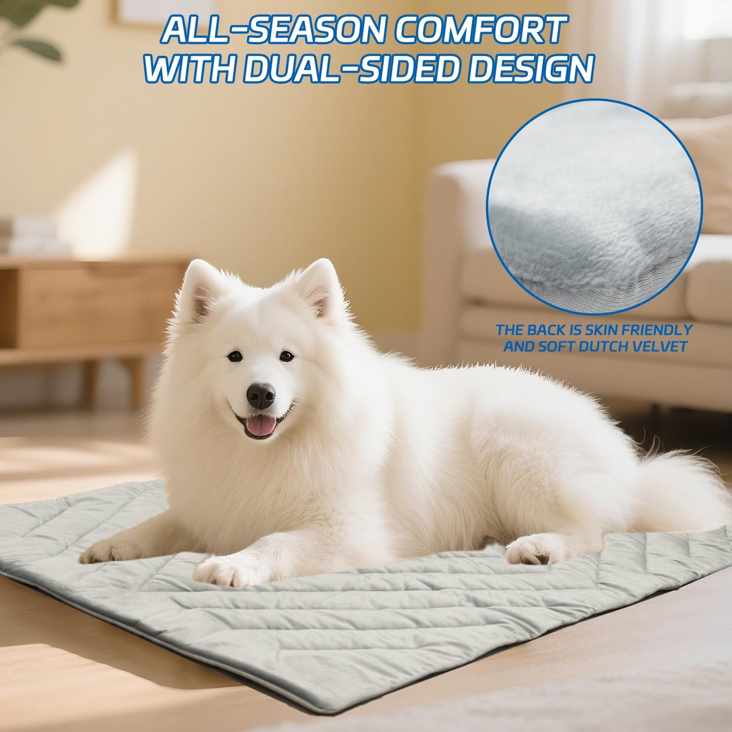 BECROWM Dog Cooling Mat Self Coolings Foldable Cooling Pad for Dog in Summer Coolings Mat for Dogs and Cats Machine Washable (Medium)