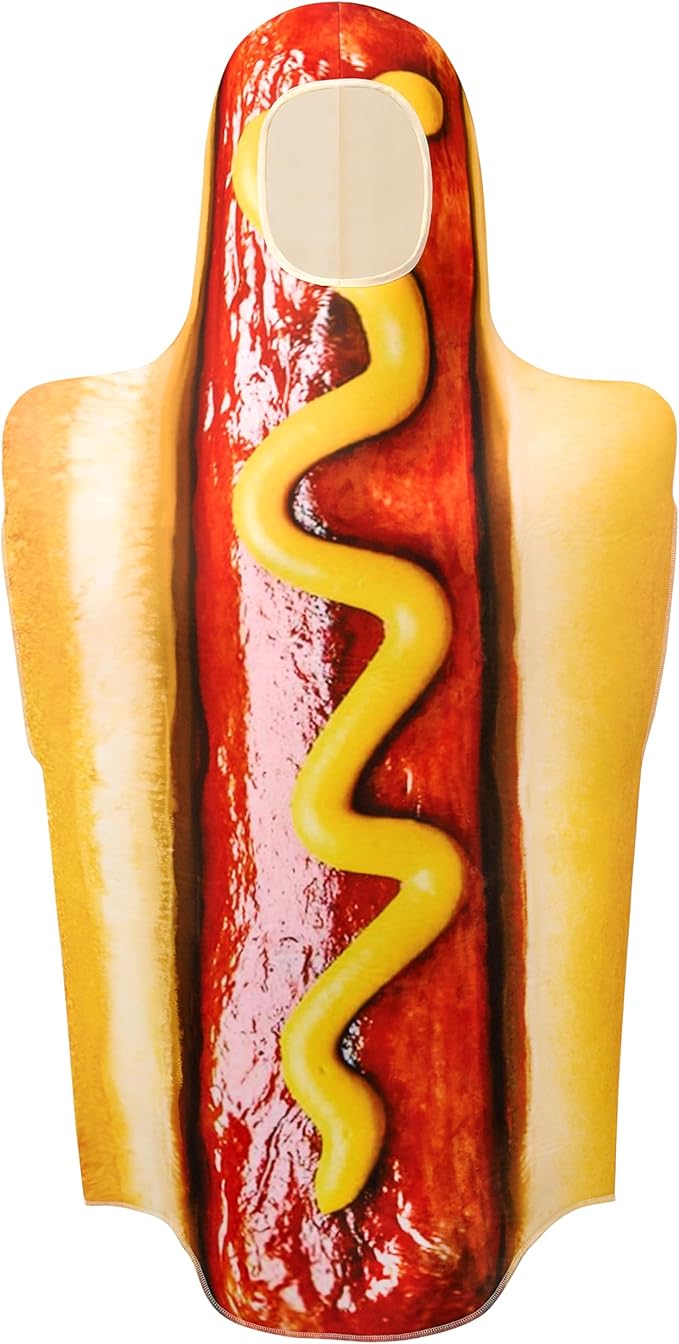 Spooktacular Creations Couple HotDog Costume Adult Digital Printing Food Costume Outfit for Halloween Dress Up Party