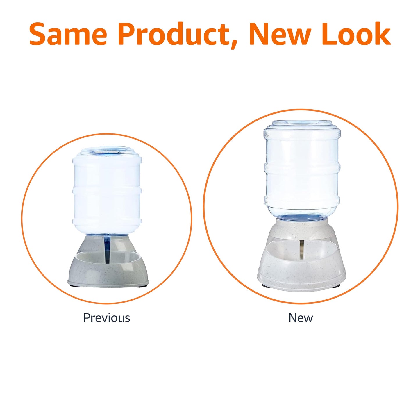 Basics Gravity Pet Water Dispenser for Cats & Dogs – 1 Gallon Capacity, Gray