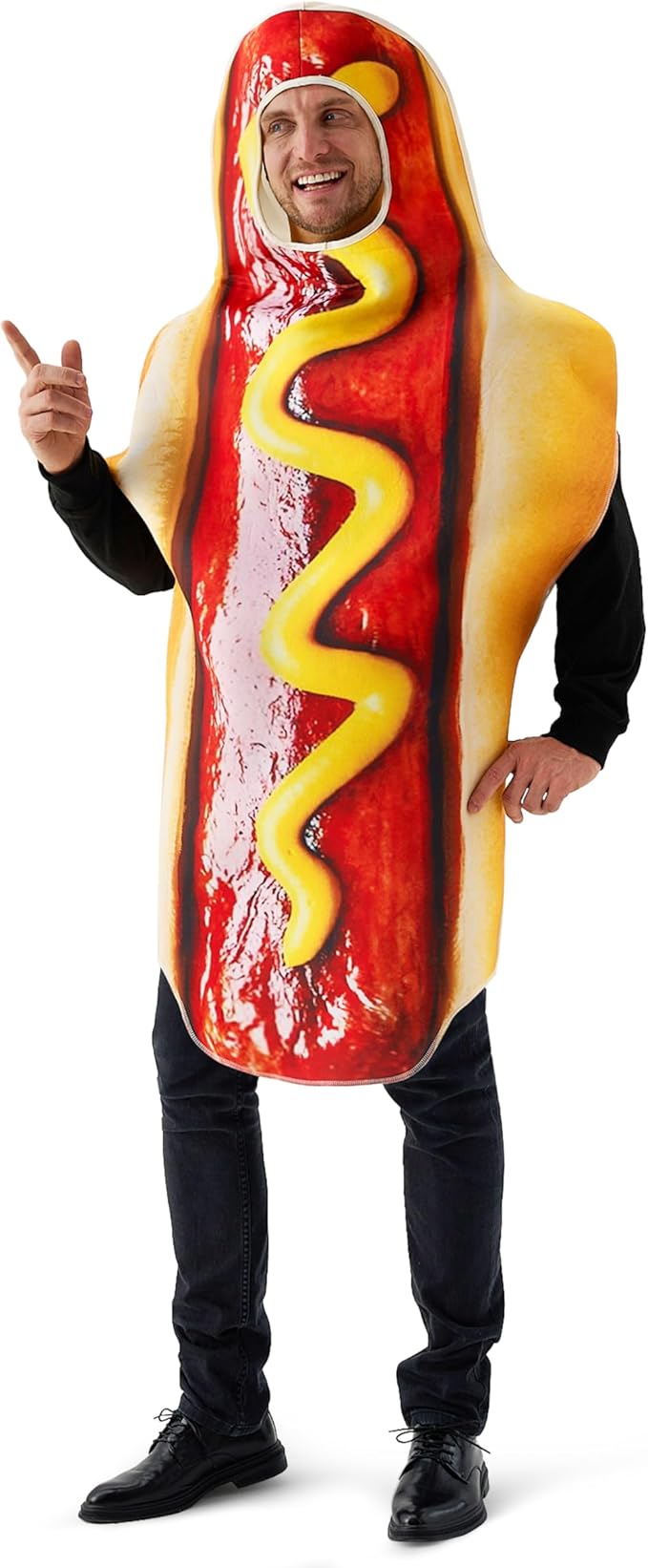 Spooktacular Creations Couple HotDog Costume Adult Digital Printing Food Costume Outfit for Halloween Dress Up Party