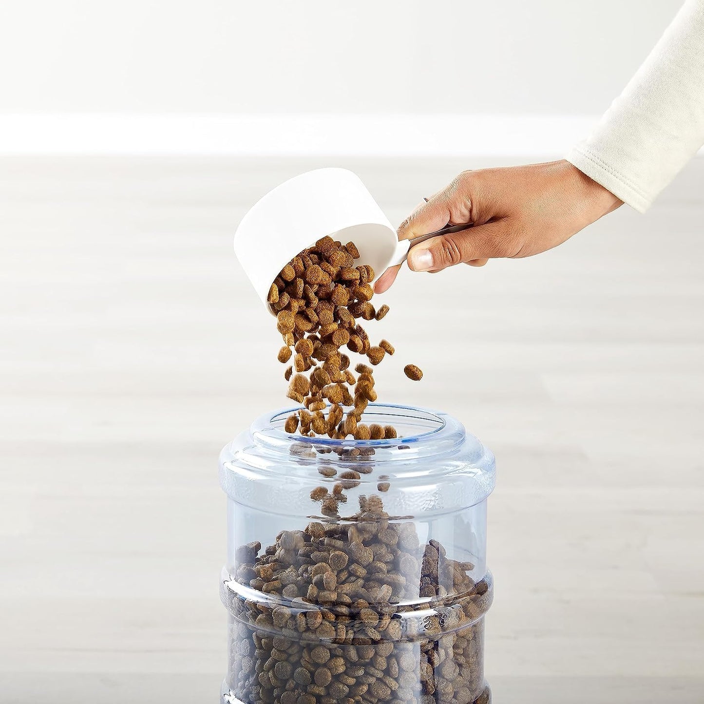 Basics Gravity Pet Food Feeder – 6lb Capacity, Gray