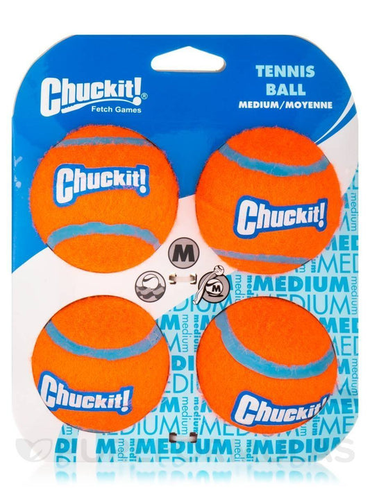 Chuckit! Dog Tennis Ball Dog Toy, Medium (2.5 Inch Diameter) for dogs 20-60 lbs, Pack of 4