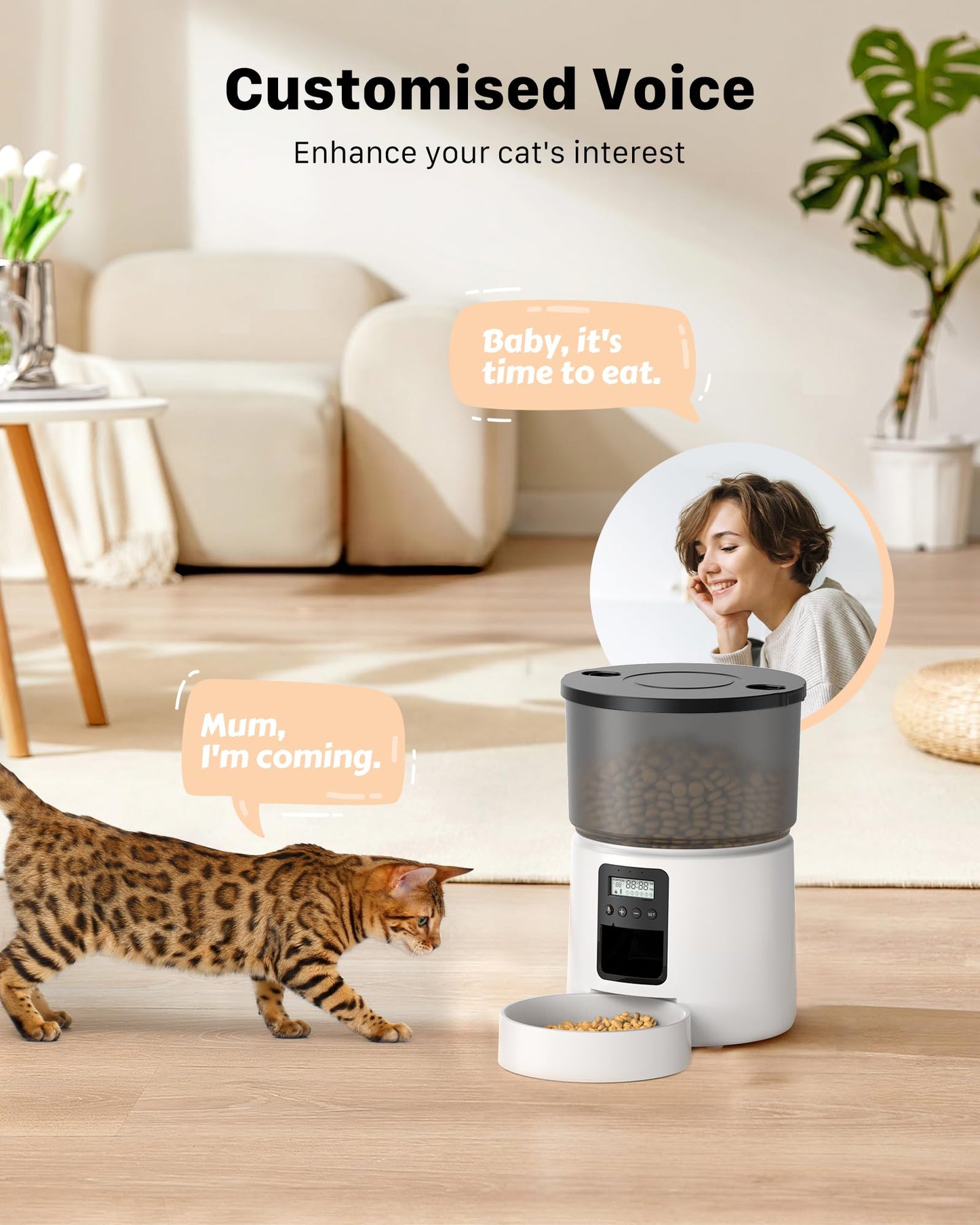 BEMOONY Automatic Cat Feeder β 5L Smart Pet Food Dispenser with Custom Feeding Schedule for Cats & Dogs