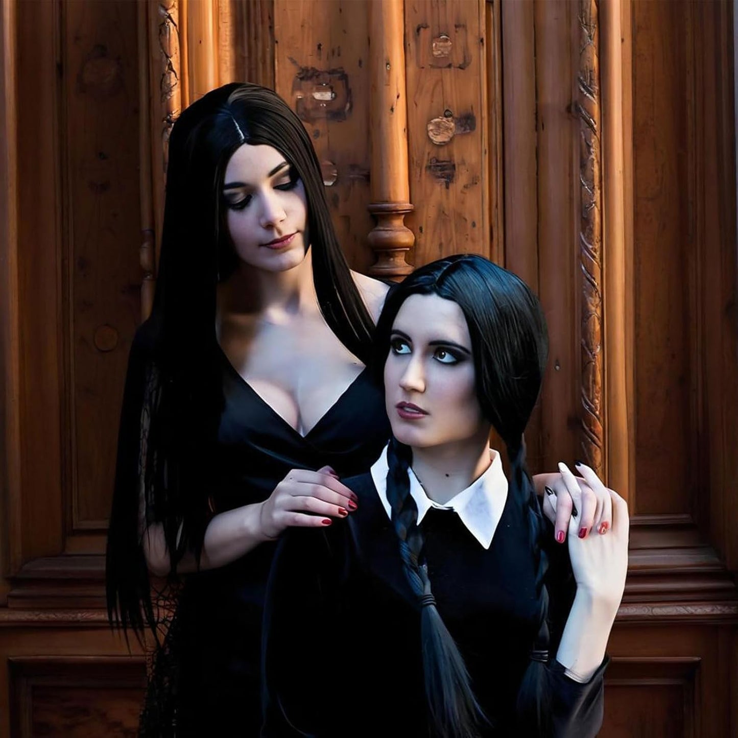 AUXHCYL Long Black Wigs for Women, Synthetic Long Straight Wig for Cosplay, Party & Carnival,Halloween Costume Wigs