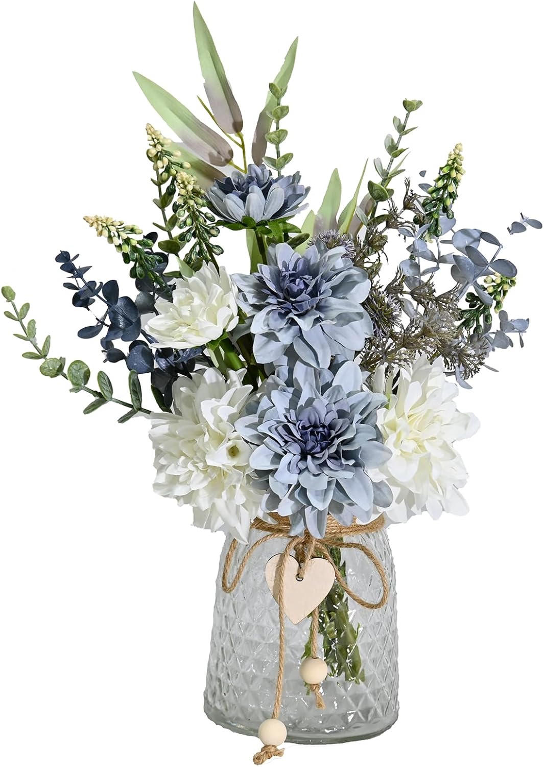 Artificial Flower Arrangement with Vase – Elegant Faux Floral Home Décor