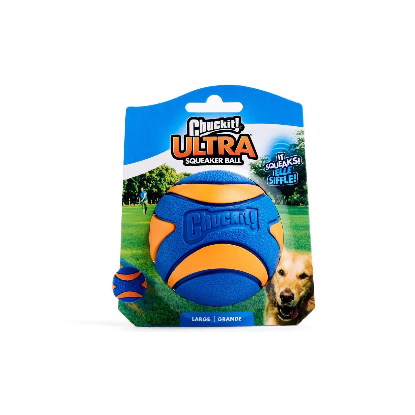 Chuckit! Ultra Squeaker Ball Dog Toy, Large (3 Inch) 1 Pack, for Large Breeds