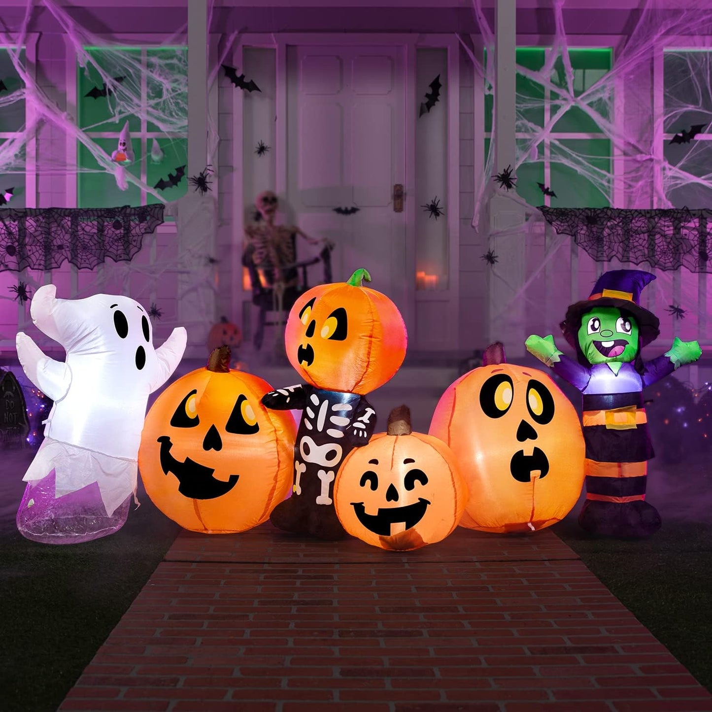 Characters and Pumpkin Patch With Built-in LEDs for Halloween Party Indoor, Outdoor Yard Lawn Garden Decorations