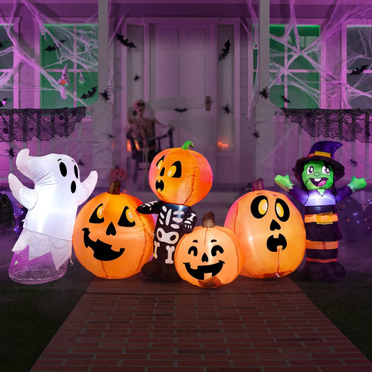 Characters and Pumpkin Patch With Built-in LEDs for Halloween Party Indoor, Outdoor Yard Lawn Garden Decorations