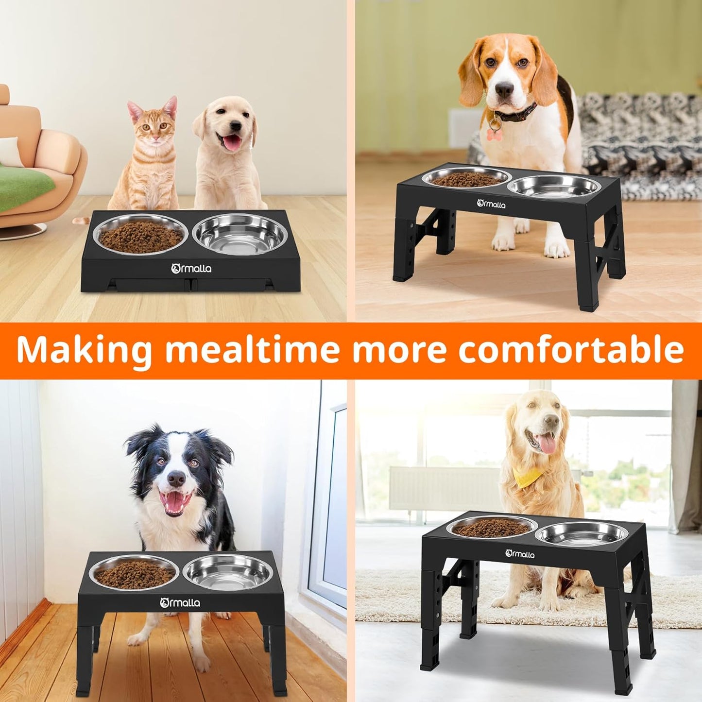 Elevated Dog Bowls with Slow Feeder