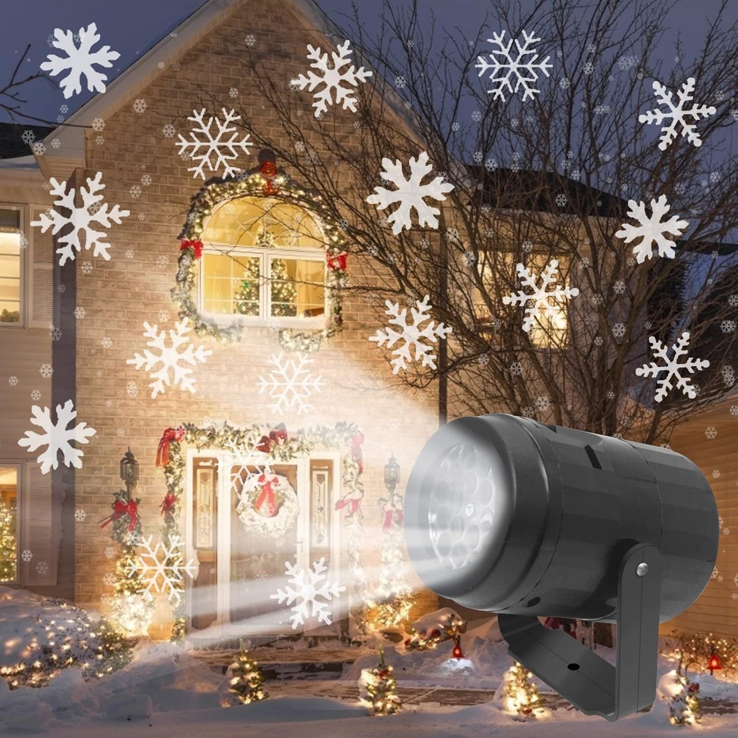 Jsdoin Halloween Projector Lights USB LED Christmas Decorative Lights Moving Rotating Snowstorm Landscape Lamp Spotlight Christmas Halloween Holiday Wedding Party Birthday Home Decoration Light