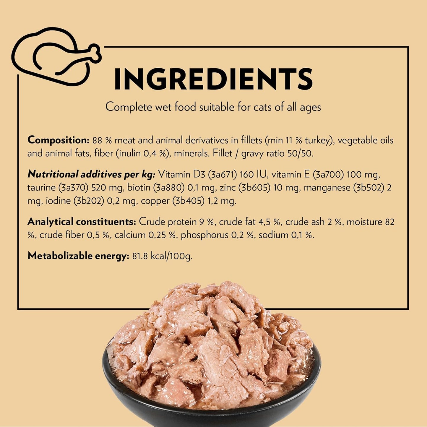 PrimaCat Classic Complete Wet Cat Food — Sterilised Cats | Salmon, Poultry, Fish, Turkey