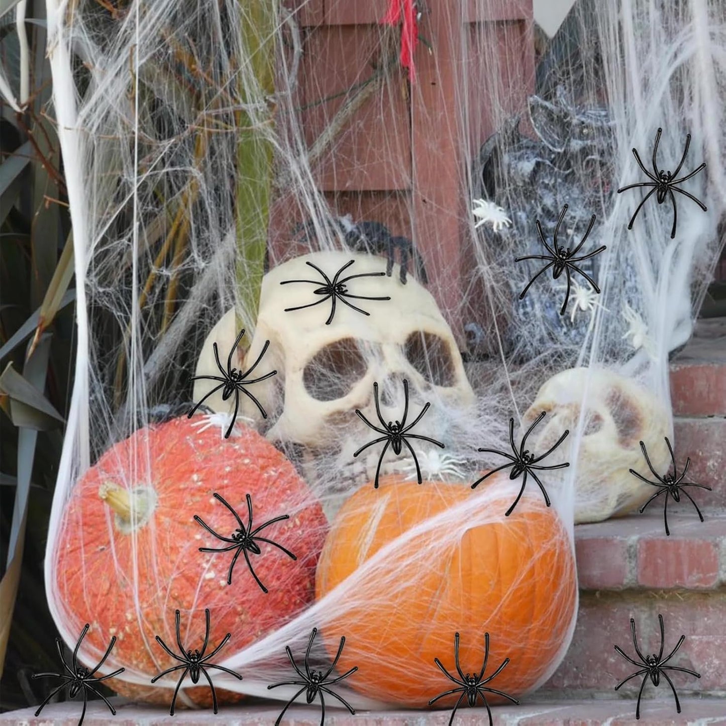 Halloween Spider Web Decoration - 60g Halloween Cobwebs with 30pcs Fake Spiders, Scary Spider Webs for Outdoor Haloween Party Decorations