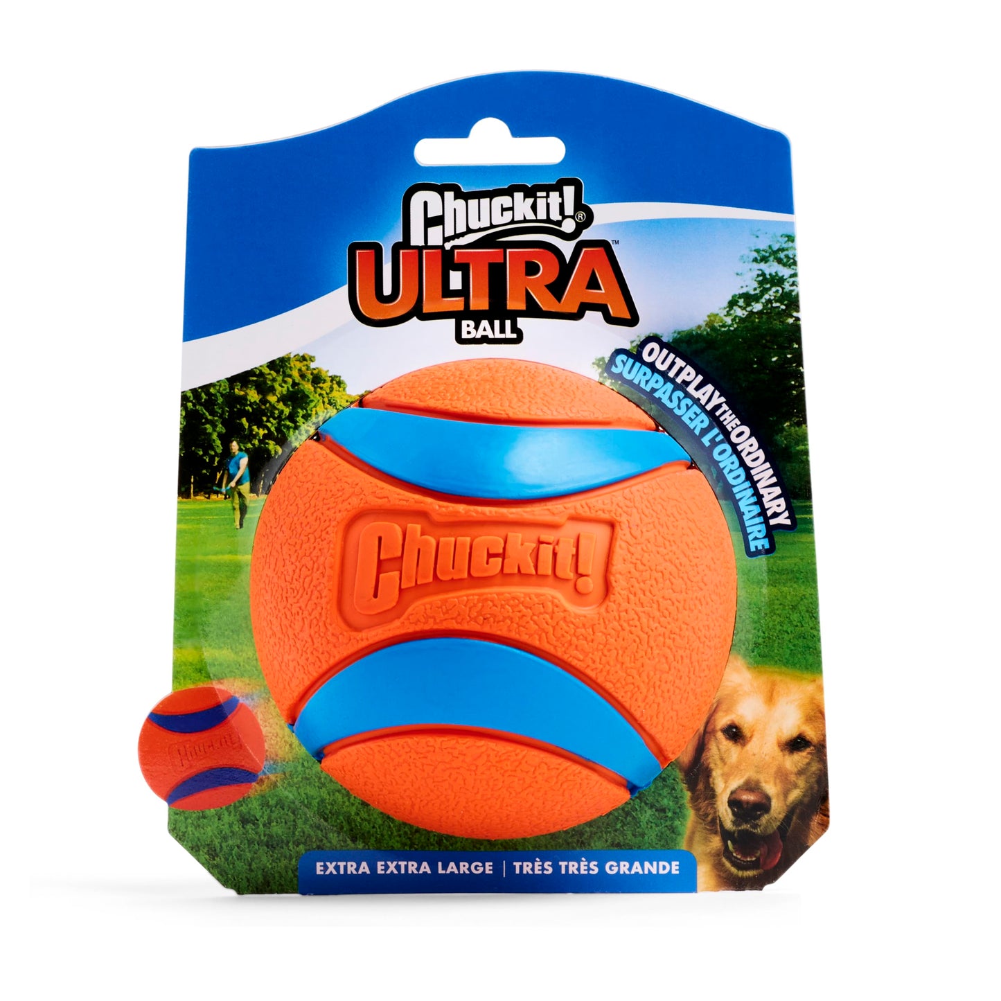 Chuckit! Ultra Ball Dog Toy - Size XXL - For Dogs 100+ lbs - Made from Durable Rubber - Super Bouncy - Floats in Water - 4-inch Diameter - Pack of 1