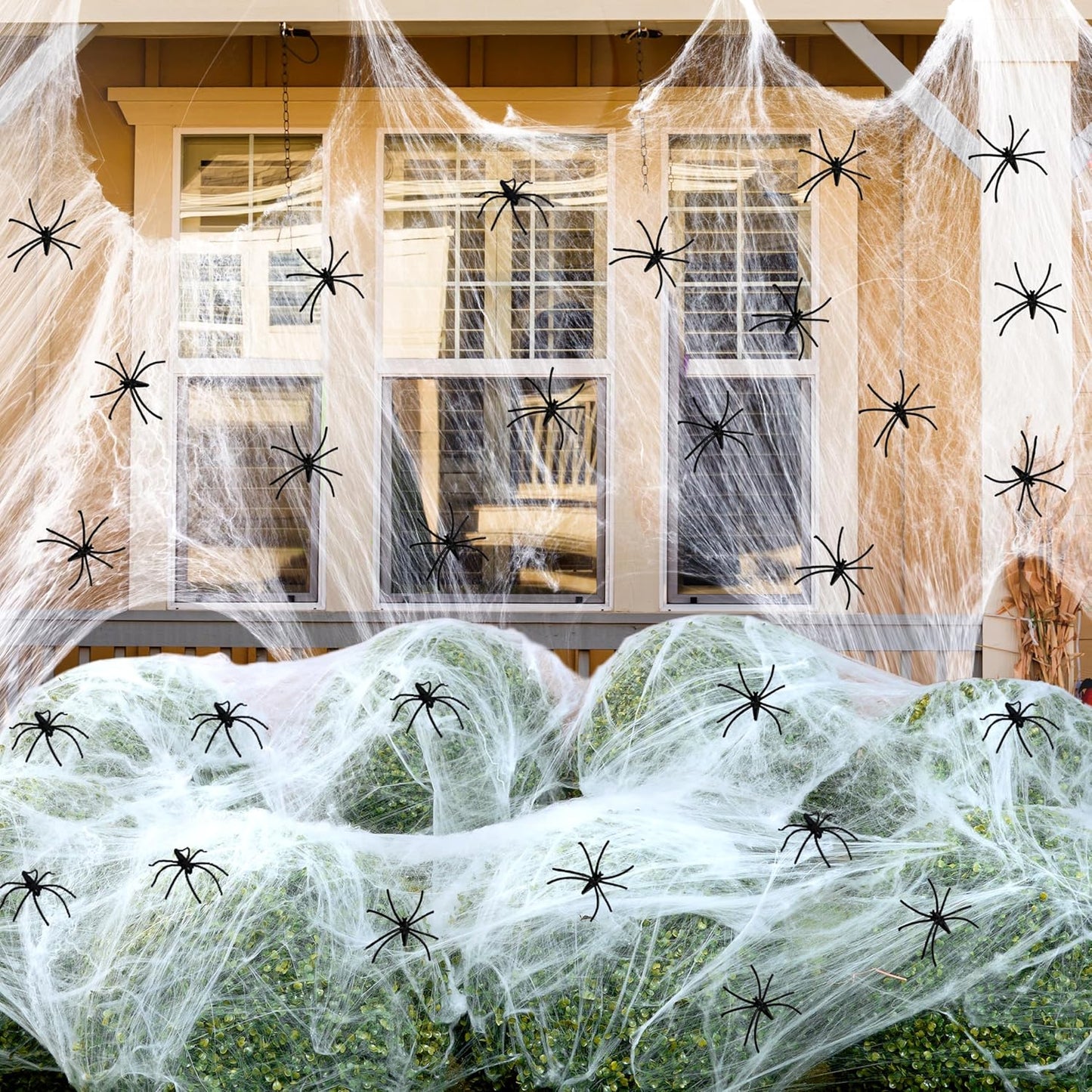JOYIN 1000 sqft Spider Web Cobwebs, Halloween Outdoor Decorations Fake Super Stretch Cobwebs Halloween Party Decoration for Indoor Outdoor Party Supplies