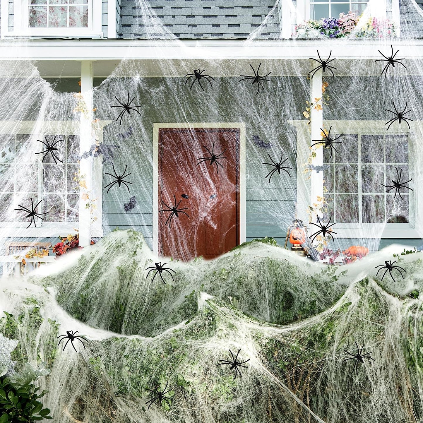 JOYIN 1000 sqft Spider Web Cobwebs, Halloween Outdoor Decorations Fake Super Stretch Cobwebs Halloween Party Decoration for Indoor Outdoor Party Supplies