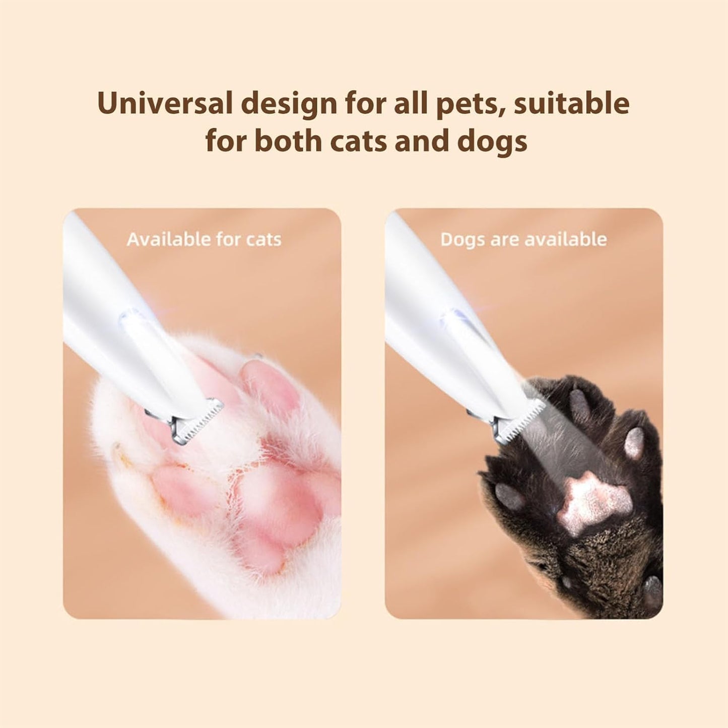 Dog & Cat Paw Trimmer – Quiet Nail Grooming Clipper