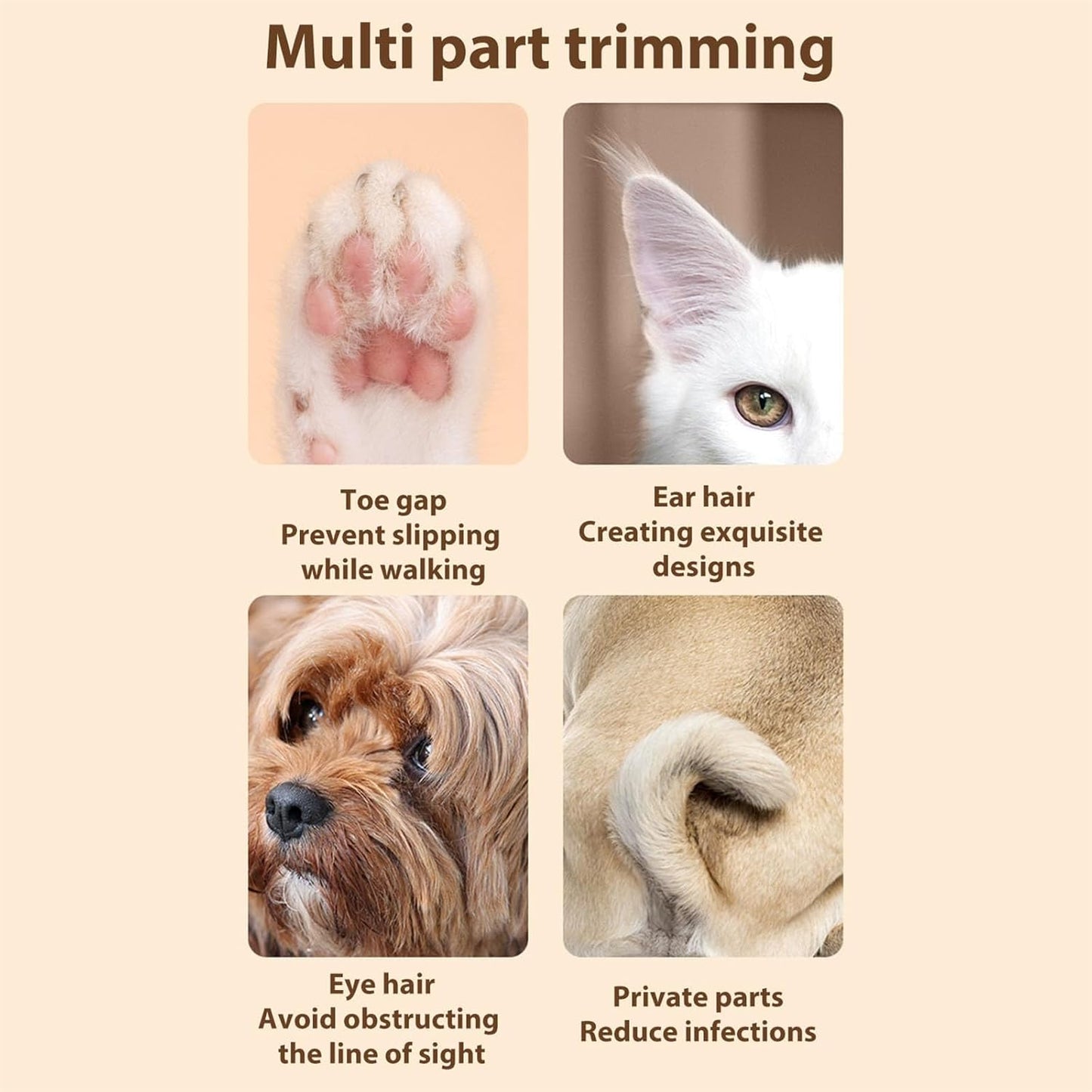 Dog & Cat Paw Trimmer – Quiet Nail Grooming Clipper