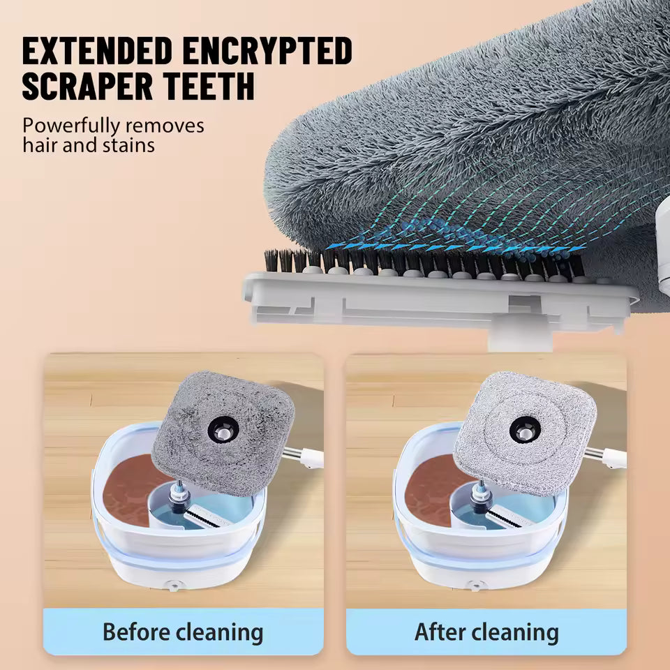 VickHome 360° Turbo Spin Mop & Bucket Set – Easy Floor Cleaning System with Self-Wringing Dehydrate Function