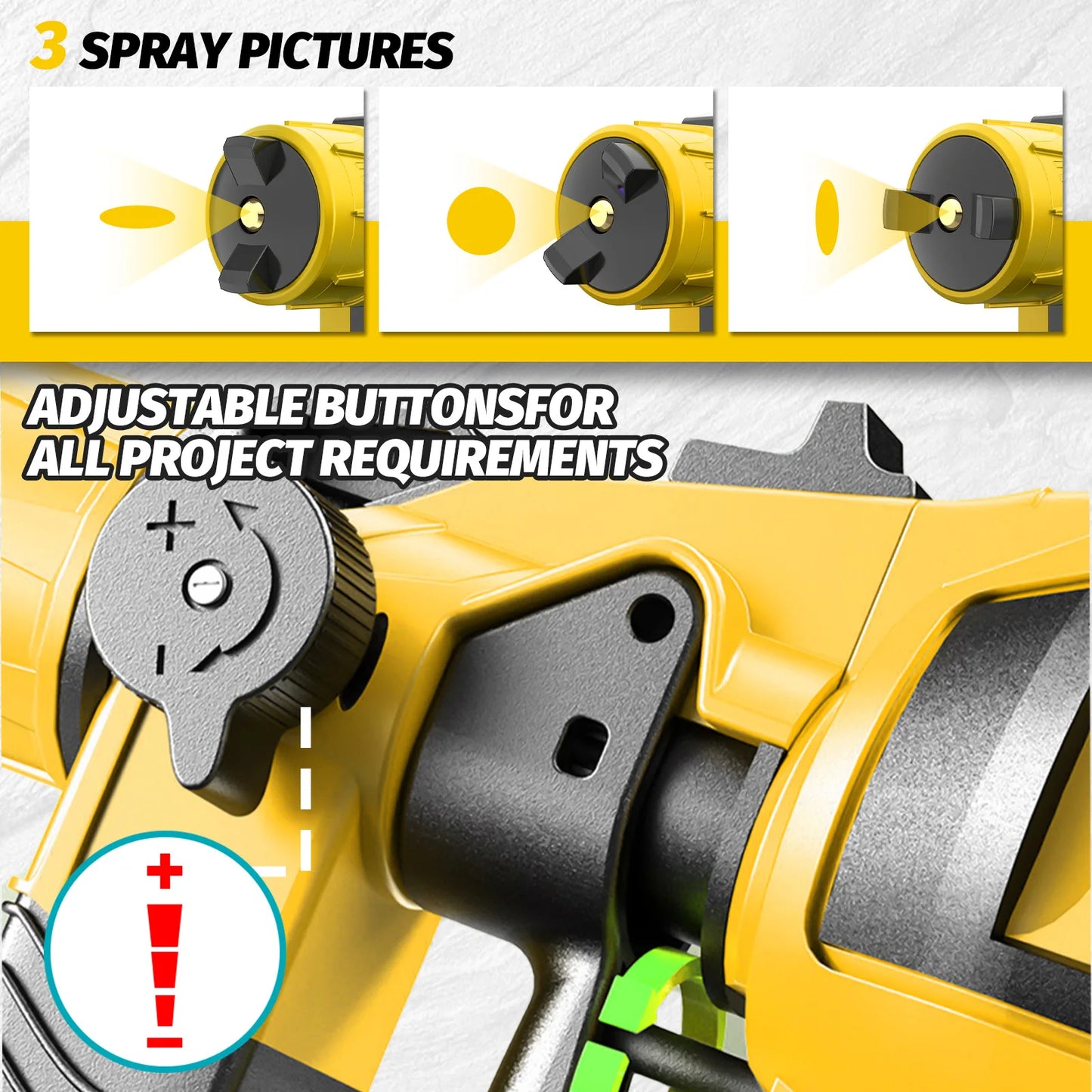 RONTALY Electric Paint Sprayer 600W – Handheld HVLP Spray Gun with 3 Nozzles 🎨🔧 Battery not included .You can order battery for this device separately.