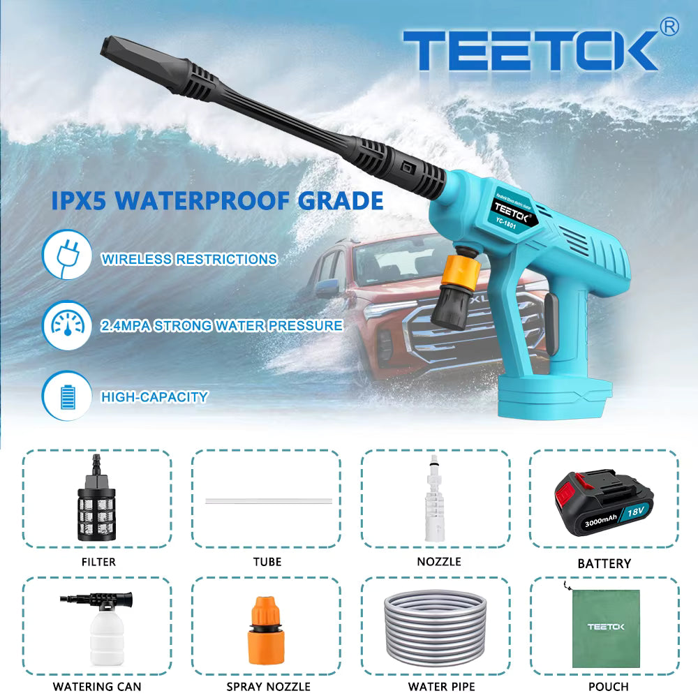 Cordless Pressure Washer, 18V Portable Pressure Washers replace for Makita 5M Hose,Portable Power Washers for Car Cleaning