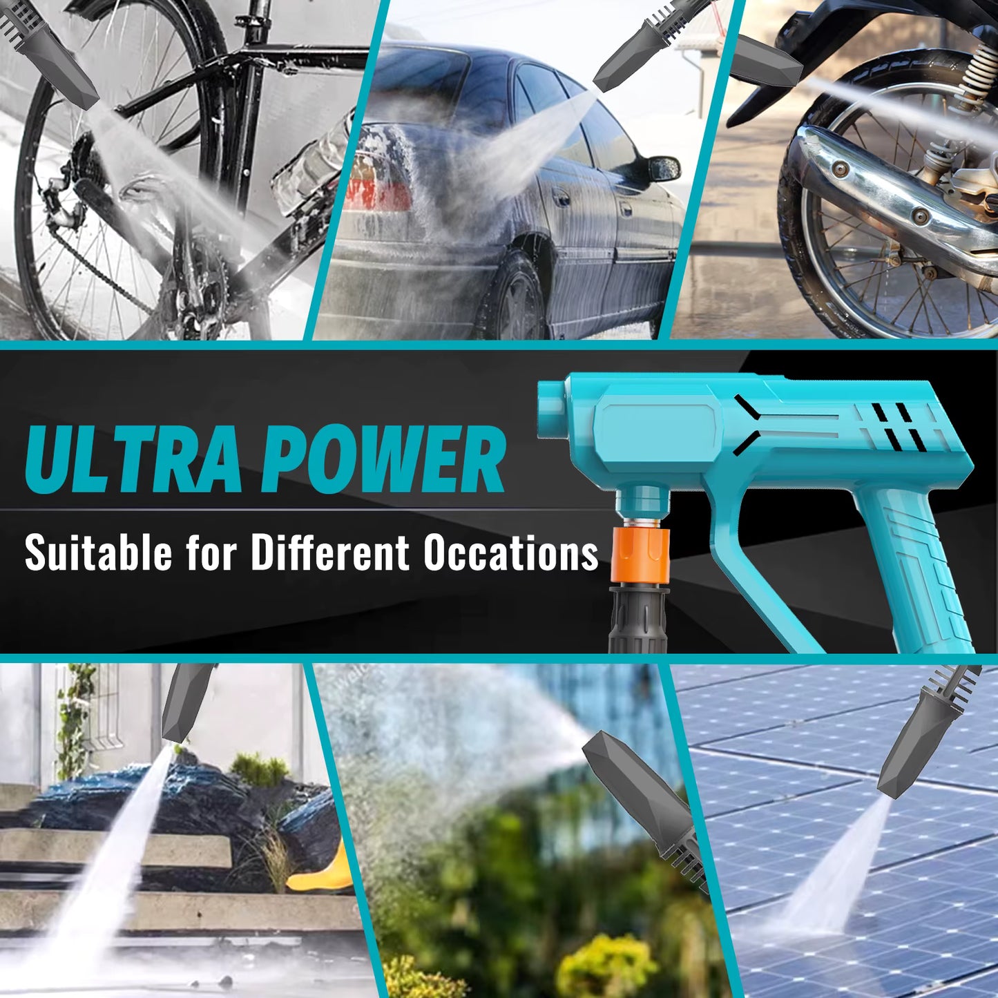 Cordless Pressure Washer, 18V Portable Pressure Washers replace for Makita 5M Hose,Portable Power Washers for Car Cleaning