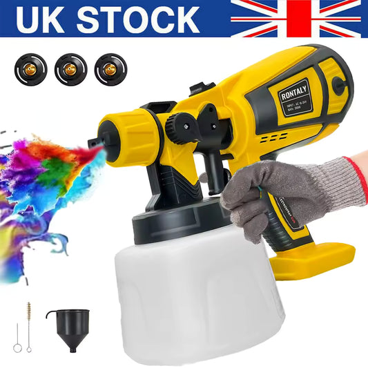 RONTALY Electric Paint Sprayer 600W – Handheld HVLP Spray Gun with 3 Nozzles 🎨🔧 Battery not included .You can order battery for this device separately.