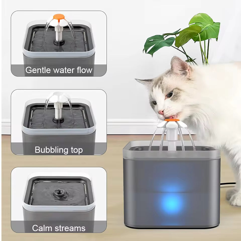 2L Pet Water Fountain – Ultra Quiet Automatic Dispenser with 2 Filters for Cats & Dogs