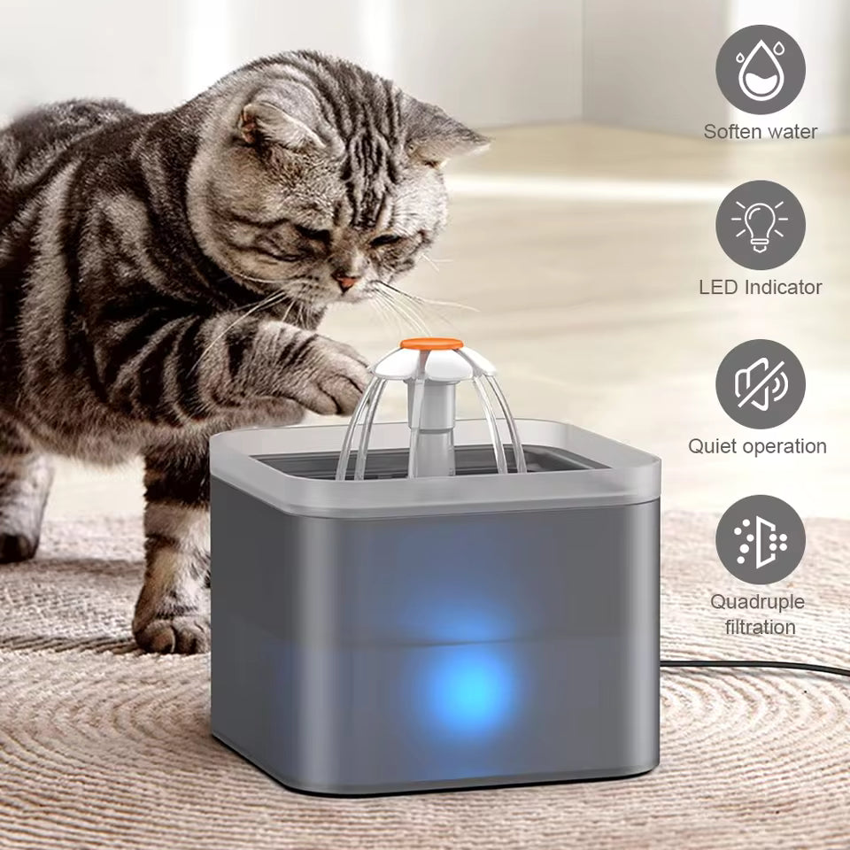 2L Pet Water Fountain – Ultra Quiet Automatic Dispenser with 2 Filters for Cats & Dogs
