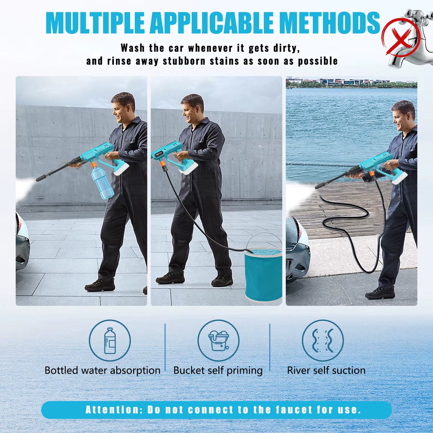 Cordless Pressure Washer, 18V Portable Pressure Washers replace for Makita 5M Hose,Portable Power Washers for Car Cleaning