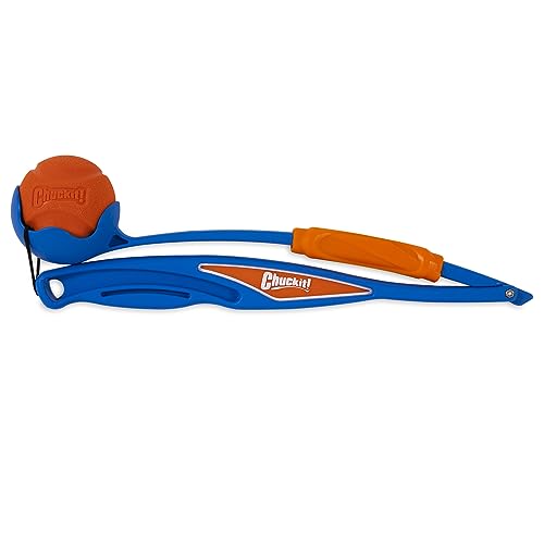 Chuckit! Fetch & Fold 25M Dog Ball Launcher, 25" Length, Includes Medium Ball (2.5") For Dogs 20-60 Pounds