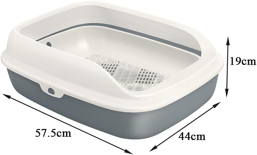 Large Cat Litter Box – Open Sifting Tray or Foldable Hooded Litter Box with Scoop