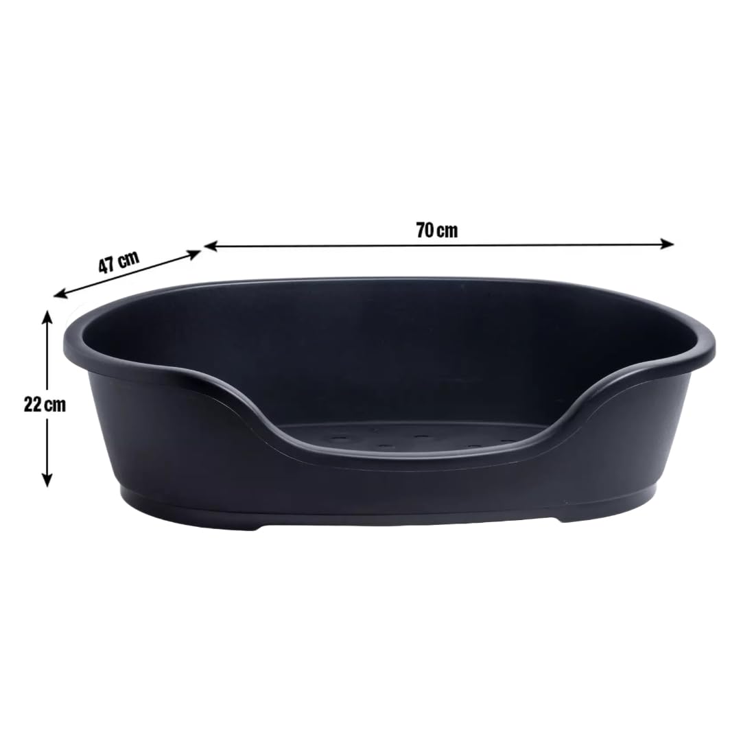 Petface Plastic Dog Bed, Black, 70 cm (Small)