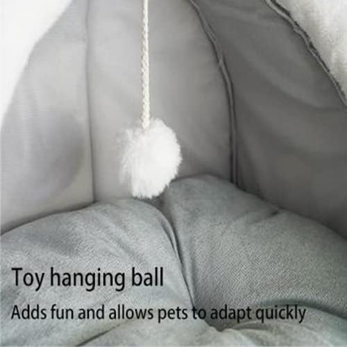 CozyCat 2-in-1 Cat Cave & Playhouse with Hanging Teaser Toy – Bed for Indoor Cats & Small Dogs