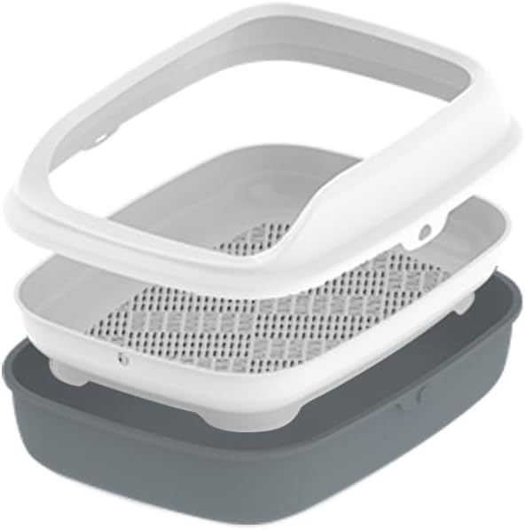 Large Cat Litter Box – Open Sifting Tray or Foldable Hooded Litter Box with Scoop