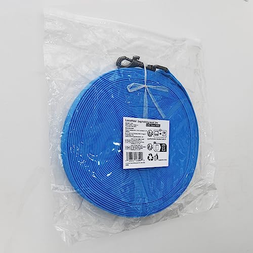 Looxmeer Dog Training Lead, 5M(16ft) Strong Extra Long Dog Lead for Small Medium Large Dog with Padded Handle & Storage Bag, Waterproof Dog Leash for Recall Tracking Hiking Hunting Obedience, Blue