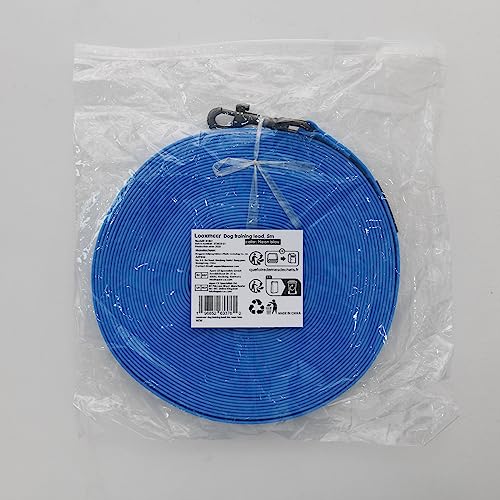 Looxmeer Dog Training Lead, 5M(16ft) Strong Extra Long Dog Lead for Small Medium Large Dog with Padded Handle & Storage Bag, Waterproof Dog Leash for Recall Tracking Hiking Hunting Obedience, Blue