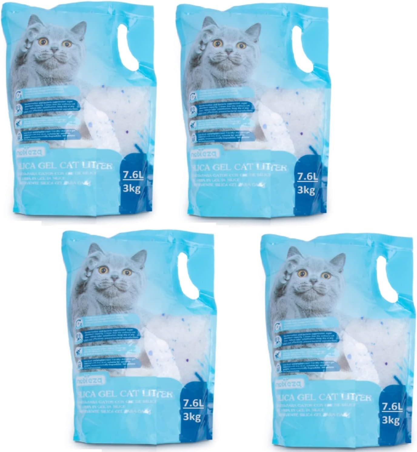 Nobleza - Silica Cat Litter Diamond Gel kitten Litter Absorbent, Comfortable Biodegradable