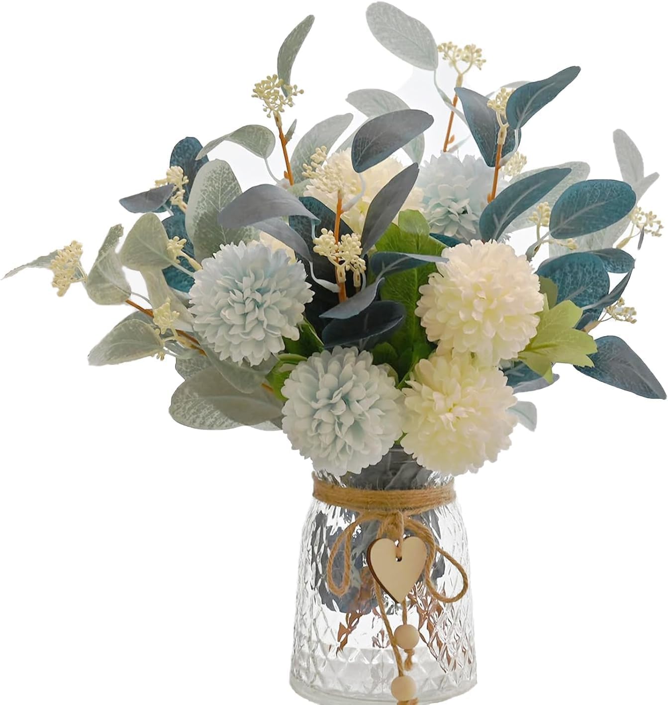 Artificial Flower Arrangement with Vase – Elegant Faux Floral Home Décor