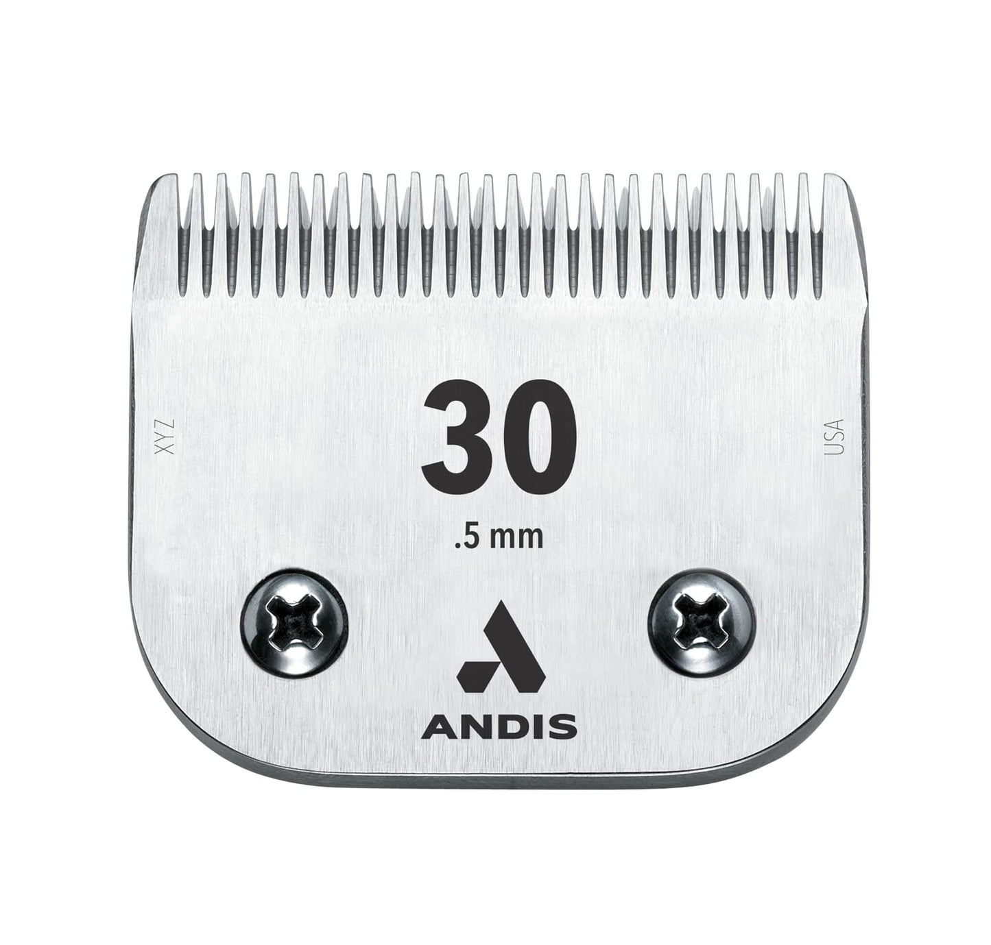 Andis 64075 Ultra Edge Dog Clipper Blade - Constructed Of Carbonized Steel, Exclusive Hardening Process With Long-Lasting Sharp Edges, 1/50-Inch Cut Length - For Larger Animals, Size-30, Chrome